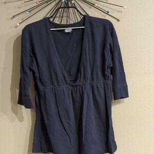 Y2k Baby Doll Top old Navy blue navy top v-neck women's size large